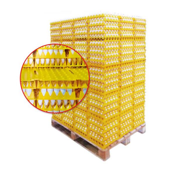 Interfalda in plastica per trasporto uova su palllets